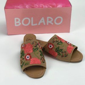 Embroidered Vegan Suede Slides Bolaro Boho Chic